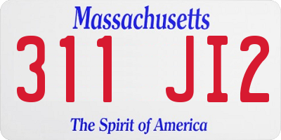 MA license plate 311JI2