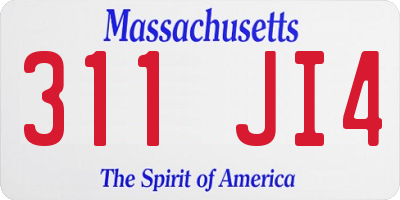 MA license plate 311JI4