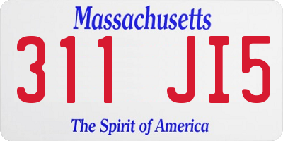 MA license plate 311JI5