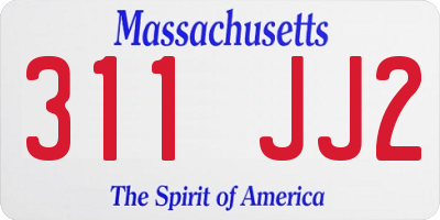 MA license plate 311JJ2