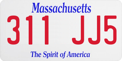 MA license plate 311JJ5