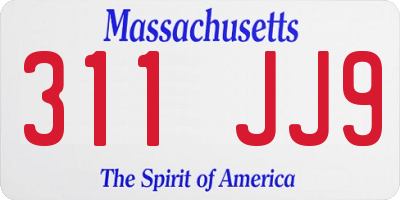 MA license plate 311JJ9