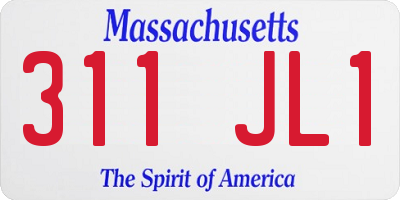 MA license plate 311JL1
