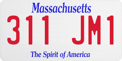 MA license plate 311JM1