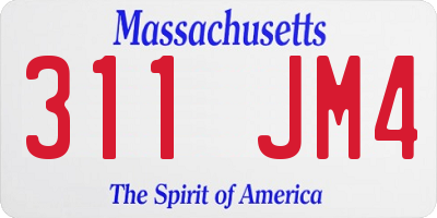 MA license plate 311JM4