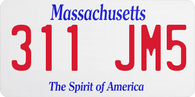 MA license plate 311JM5