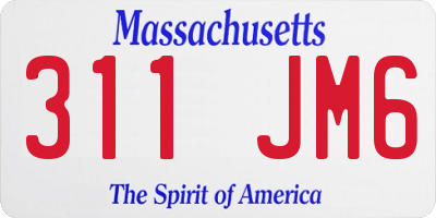 MA license plate 311JM6