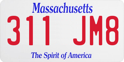MA license plate 311JM8