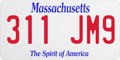 MA license plate 311JM9
