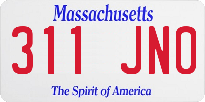 MA license plate 311JN0