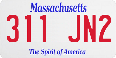 MA license plate 311JN2