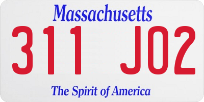 MA license plate 311JO2