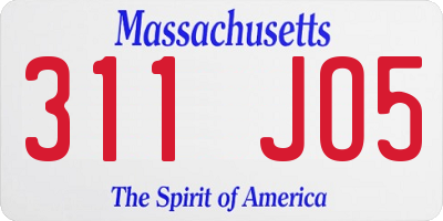MA license plate 311JO5