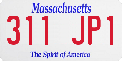MA license plate 311JP1