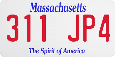 MA license plate 311JP4