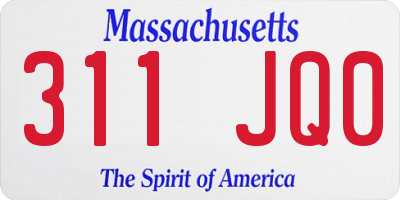 MA license plate 311JQ0