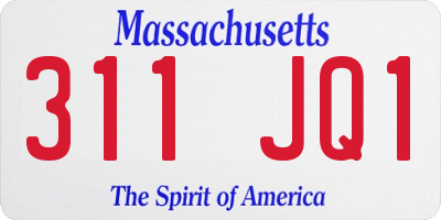 MA license plate 311JQ1