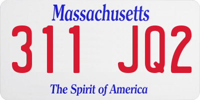 MA license plate 311JQ2