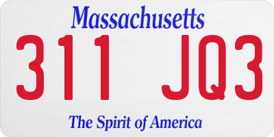MA license plate 311JQ3