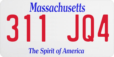 MA license plate 311JQ4