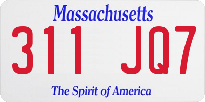 MA license plate 311JQ7