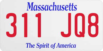 MA license plate 311JQ8