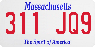 MA license plate 311JQ9