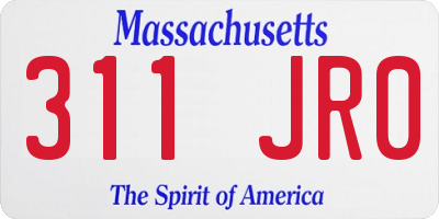 MA license plate 311JR0