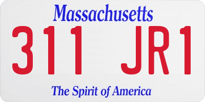 MA license plate 311JR1