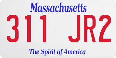 MA license plate 311JR2