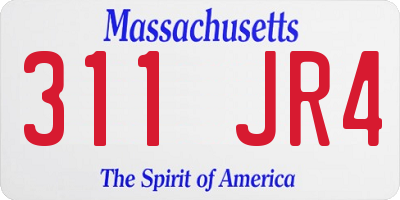 MA license plate 311JR4