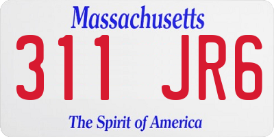 MA license plate 311JR6