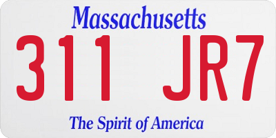 MA license plate 311JR7