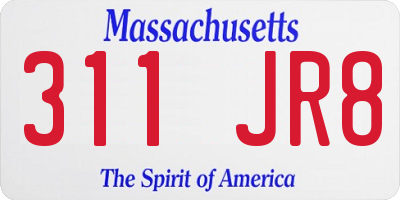 MA license plate 311JR8