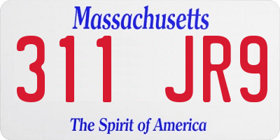 MA license plate 311JR9