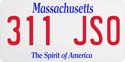 MA license plate 311JS0