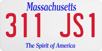 MA license plate 311JS1