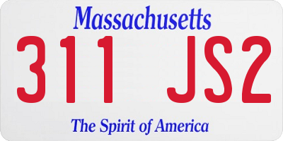 MA license plate 311JS2