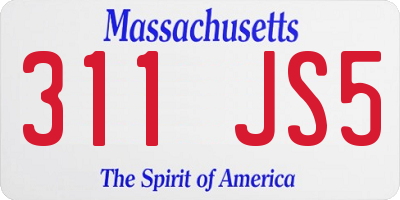 MA license plate 311JS5