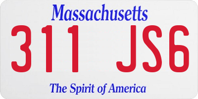 MA license plate 311JS6