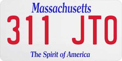 MA license plate 311JT0
