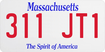 MA license plate 311JT1