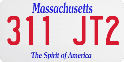 MA license plate 311JT2