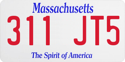 MA license plate 311JT5