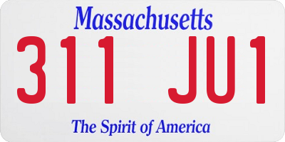 MA license plate 311JU1