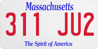 MA license plate 311JU2