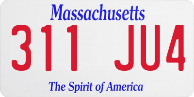 MA license plate 311JU4