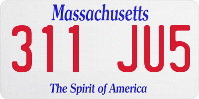 MA license plate 311JU5