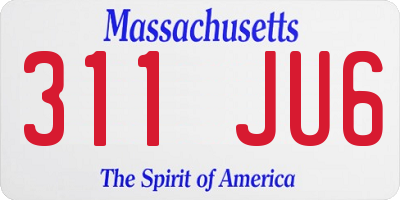 MA license plate 311JU6