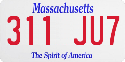 MA license plate 311JU7